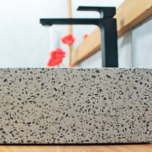 Vasque à poser en terrazzo gris, boreal