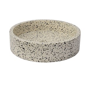 Vasque ronde en terrazzo crème arlequin