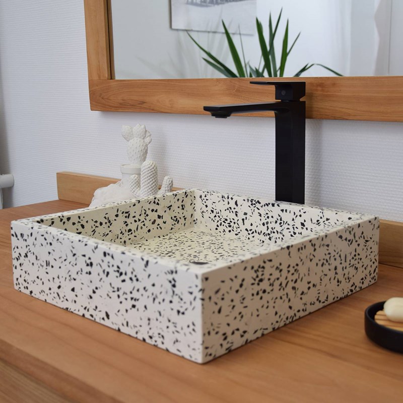 Vasque en terrazzo crème arlecchino