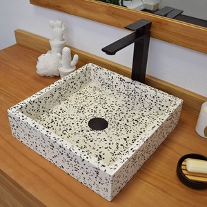 Vasque en terrazzo crème arlecchino
