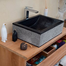 Vasque à poser en marbre noir, jones