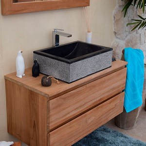 Vasque à poser en marbre noir, jones