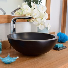 Vasque ronde effet béton noir rondo