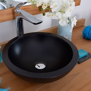 Vasque ronde effet béton noir rondo