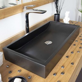 Vasque à poser effet béton noir, boreal