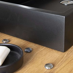 Vasque à poser effet béton noir, boreal