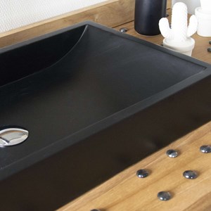 Vasque à poser effet béton noir, boreal