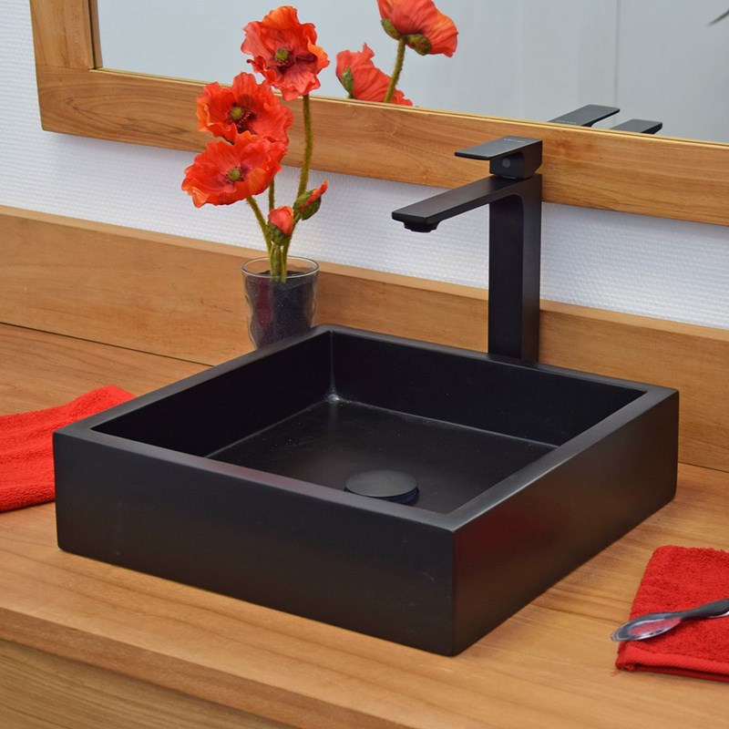 Vasque effet béton noir arlecchino