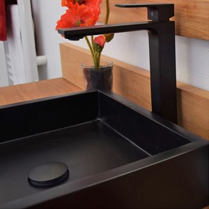 Vasque effet béton noir arlecchino