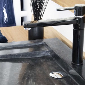 Vasque à poser en marbre noir, oblik