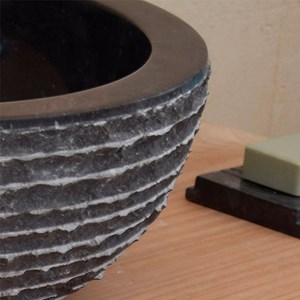 Vasque ronde en marbre noir marmo