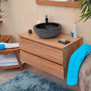 Vasque ronde en marbre noir marmo