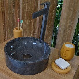 Vasque ronde en marbre noir irina mini