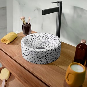 Vasque ronde terazzo crème arlequin mini