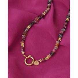 Collier tiamo - prune doré