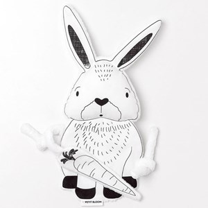 Doudou noir et blanc lapin