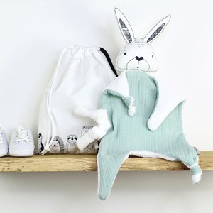 Doudou lange lapin sauge