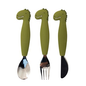 3 couverts en silicone - mr. Dino