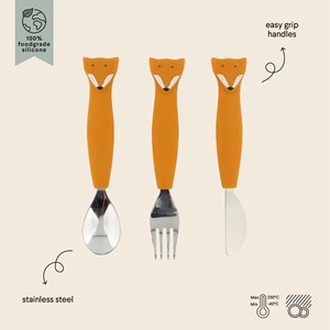 3 couverts en silicone - mr. Fox