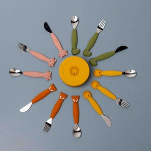 3 couverts en silicone - mr. Fox