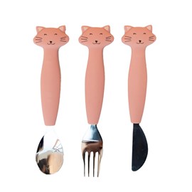 3 couverts en silicone - mrs. Cat