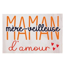 Carte en bois mère-veilleuse