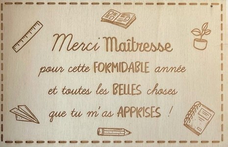 Carte merci maîtresse - texte