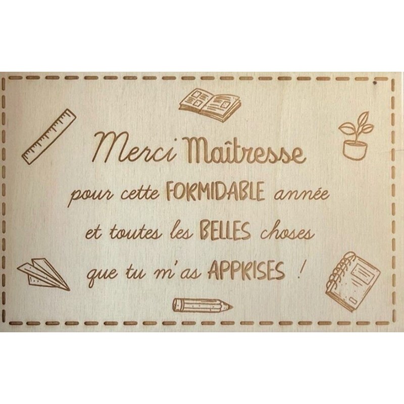 Carte merci maîtresse - texte