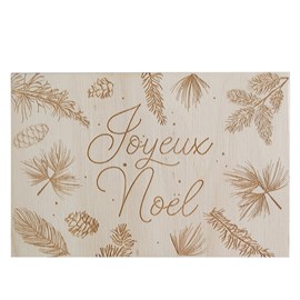 Carte en bois joyeux noël