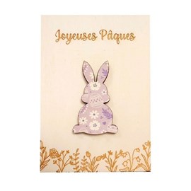 Carte petit lapin violet