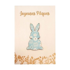 Carte petit lapin bleu