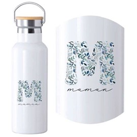 Gourde blanche motif feuilles