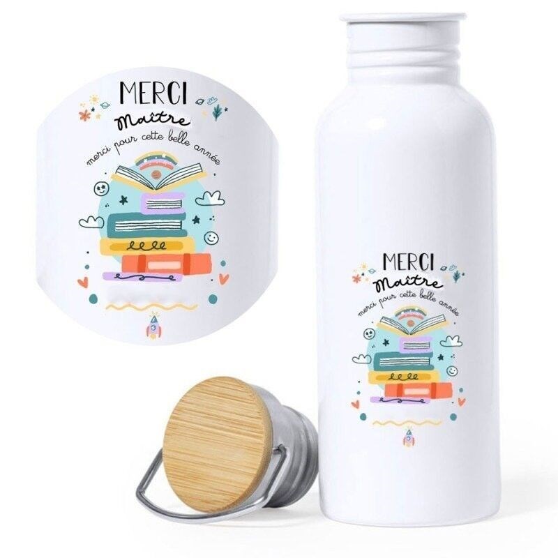 Gourde blanche pile de livres