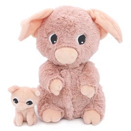 Peluche cochon maman et son bébé rose