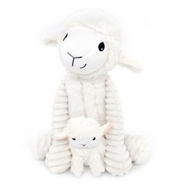 Peluche mouton maman et son bébé blanc