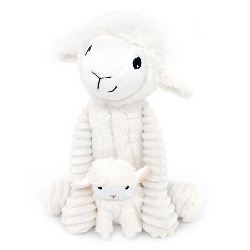Peluche mouton maman et son bébé blanc