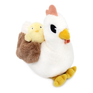 Peluche poule maman et son bébé