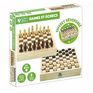 Coffret jeu de dames et d'échecs