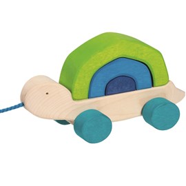 Tortuga tortue en bois à tirer