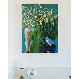 Nina, la toile peinte bleutée n°130