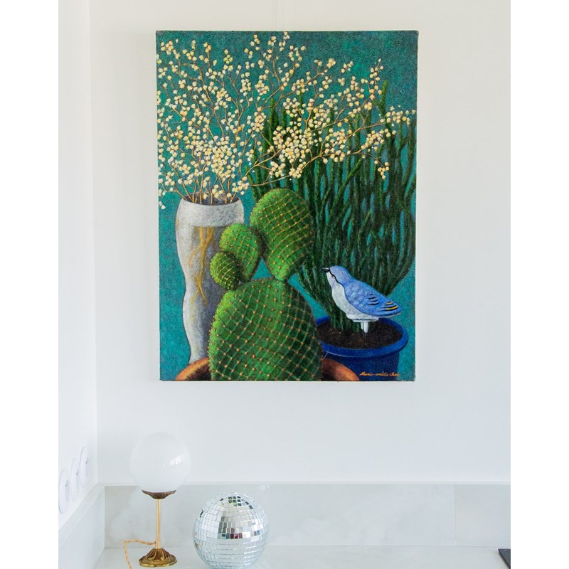 Nina, la toile peinte bleutée n°130