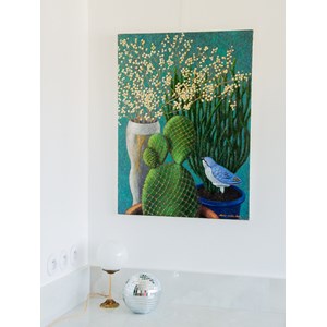 Nina, la toile peinte bleutée n°130