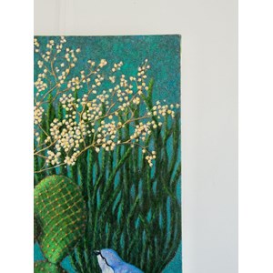 Nina, la toile peinte bleutée n°130