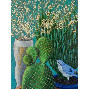 Nina, la toile peinte bleutée n°130