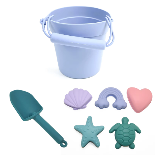 Jouets de plage, mauve (7 pièces)