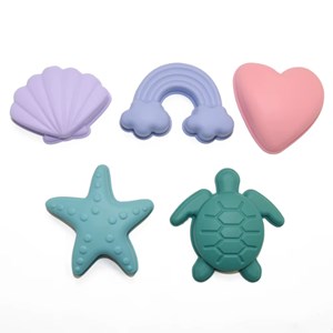 Jouets de plage, mauve (7 pièces)