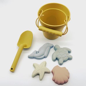 Jouets de plage, jaune (6 pièces)