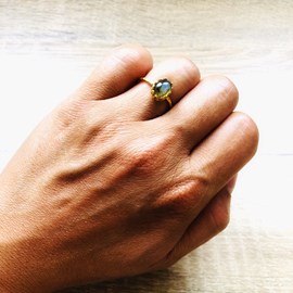 Bague margaux labradorite or