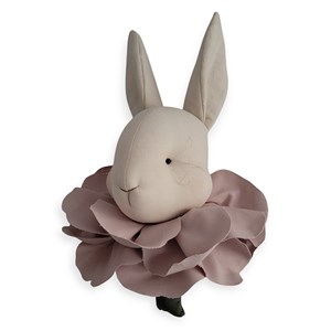 Trophée mural lapin en peluche rose 45