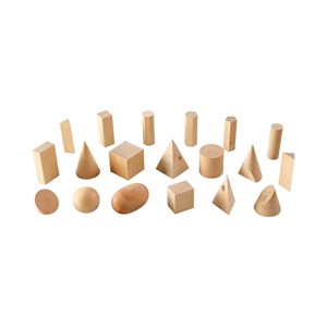 19 solides géométriques bois